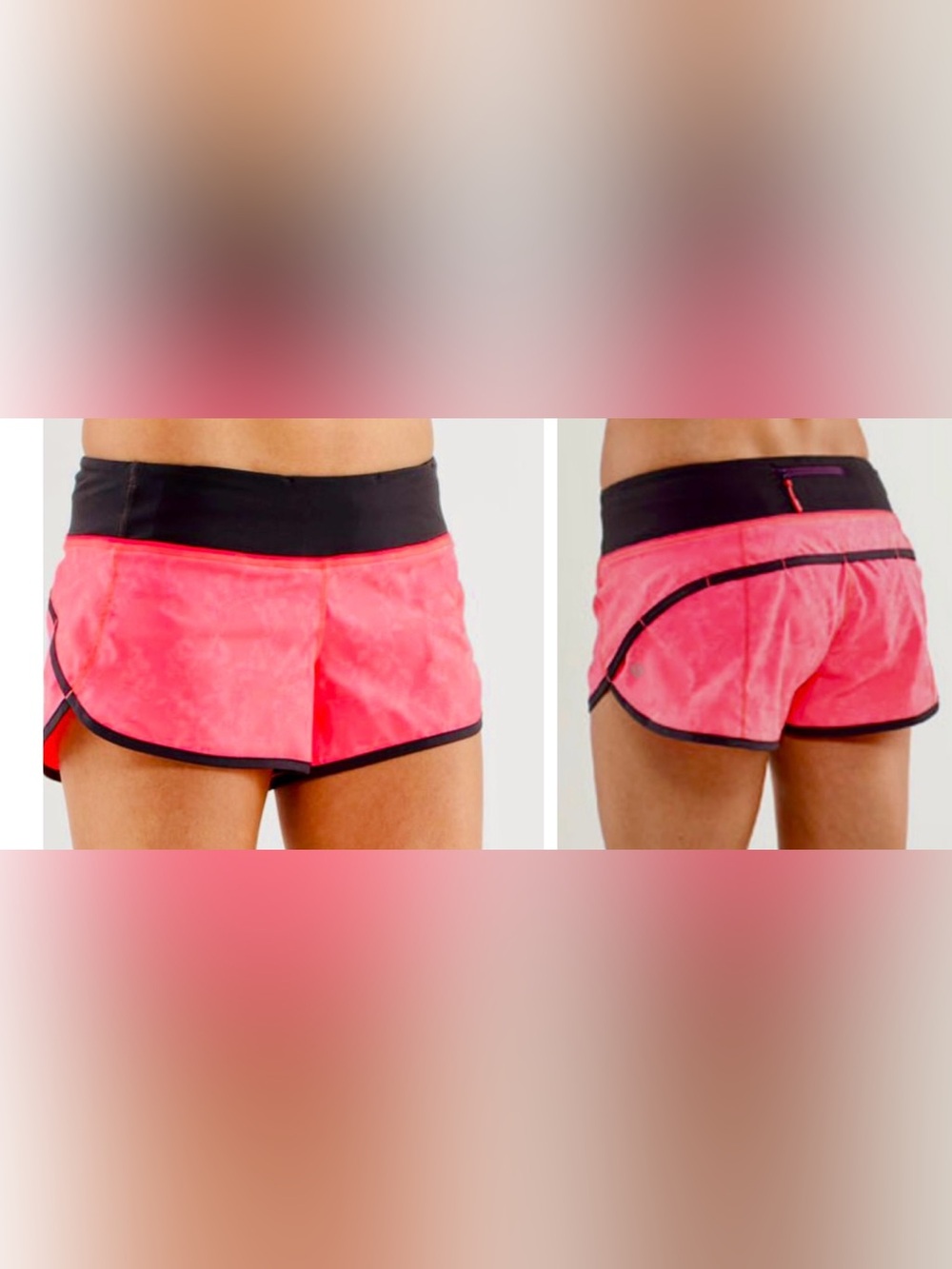 Lululemon Run: Speed Short Size 2 Flash/Deep Coral